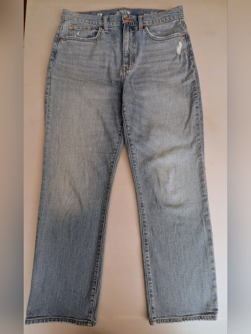 J.Crew Women's Slim Boyfriend Jean Light Wash Straight Leg Jeans. Size 29.